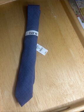 Bar III Men's Heathered Blue Slim Tie